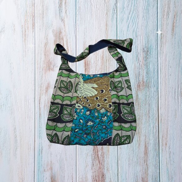 Handmade Kitenge Bag | Brown African Print Shoulder Handbag Boho Artisan - Picture 2 of 4